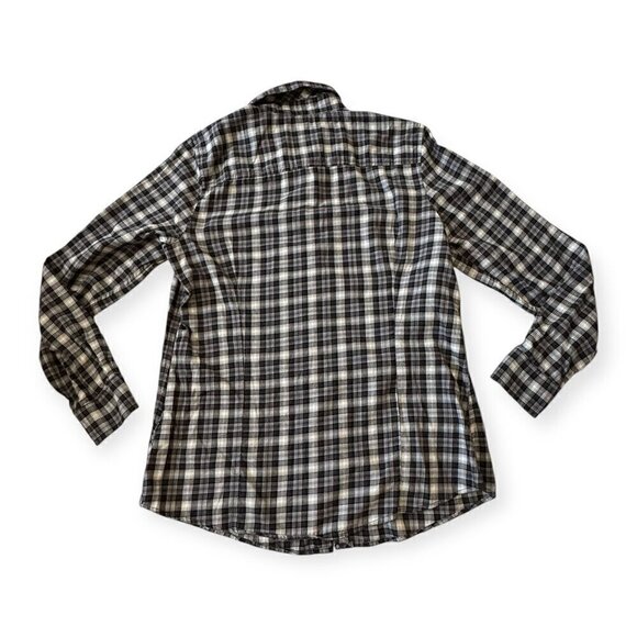 Gap cotton plaid button down shirt, size  L, Black, white, gray - Picture 5 of 9